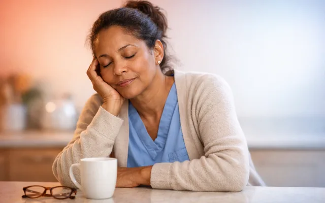Person sitting alone on a bench with a fading candle flame nearby, representing emotional exhaustion from caregiving