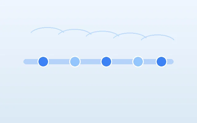 Abstract blue timeline with checkpoints representing when to seek memory testing